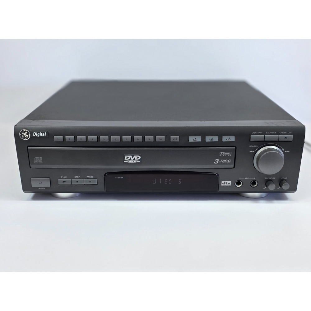 GE GE5803P 3‑Disc DVD Player Karaoke MIC Inputs Dolby Digital DTS Tested Works - Picture 2 of 9
